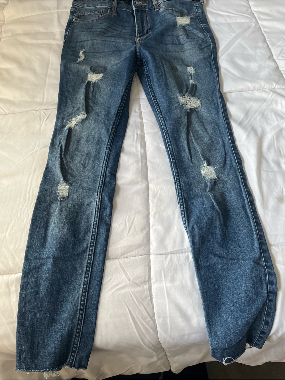 Hollister Distressed Dark Blue Skinny Jeans
